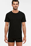 Erkek Penye Kısa Kol 0-yaka T-shirt 2 Li