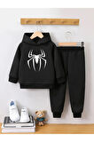 Örümcek Baskılı Kız Ve Erkek Çocuklar Için Premium 3. Iplik Compact Sweatshirt & Eşofman Takımı
