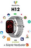 WEARFİT H12 Akıllı Kol Saati Smart Watch Model:inç 45mm MİNİLED Ekran (GRİ)