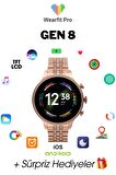 WEARFİT GEN 8  Akıllı Kol Saati  Yuvarlak Model 1.43inç 37mm TFT Ekran (ROSE GOLD)