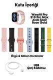 WEARFİT S10 PRO MAX 7 KORDONLU  Akıllı Kol Saati Smart Watch MİNİLED Ekran (ROSE GOLD) 45mm