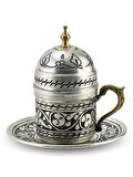 Morya Bakır Fincan Takımı İçi Kalay Kaplamalı