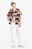 Erkek Çocuk Wide Leg Standart Paça Gabardin Pantolon