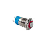 12MM METAL LEDLİ KALICI BUTON KIRMIZI