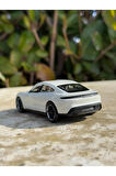 Porsche Taycan Turbo S Koleksiyon Metal Araba 12cm Lüks Araba Krem Oyuncak Araba Metal Model Araba