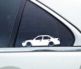 civic vtec 2 sedan basık kelebek silüet stickeri 2 adet kelebek cam