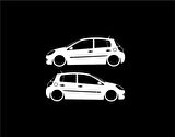 Clio 3 Detaylı basık kelebek cam stickeri 2 adet