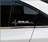 Toyota RAV4 Nabız Kalp atışı sticker 2 adet kelebek cam