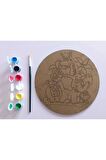 AHŞAP MANDALA 20x20 cm DAİRE MDF üzerine UV baskı modeller- DESENLİ ÇOCUK MODELİ Mandala Set Boyama