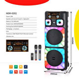 NDR Dev Bluetooth Hoparlör Dev Kareoke Ses Sistemi 2 Mikrofonlu 5000W