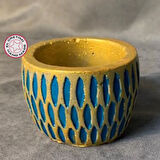 Uretti - Ayşe 7362 - El Yapımı Desenli Dekoratif Minik Saksı / Biblo - 5 x 7 cm