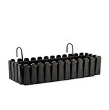 Omnipazar SO-İB03 Antrasit Askılı Balkon Saksı Takım 14 lt No 3 