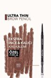 Flormar New Kaş Kalemi & Fırçası - Ultra Thin Brow Pencil - 003 Brown - 8690604572120 Tasarım 542167