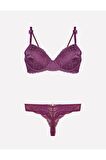 Kadın Destekli Push-up Sütyen Ve String Takım 75-90b