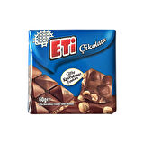 Eti Çikolata Sütlü Kare 60 gr 10 lu + Fındıklı Kare 60 gr 10 lu