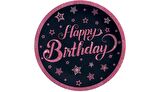 Pınk Stars Bırthday Tabak Bardak 8 li