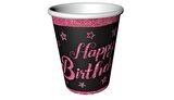 Pınk Stars Bırthday Tabak Bardak 8 li