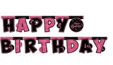 Pınk Stars Happy Bırthday Uzar Yazı Banner