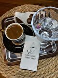 Gümüş Yaldızlı Beyaz Kahve Bahane Sohbet Şahane Peçete 6x12 cm
