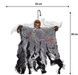 Halloween İskelet Korkuluk Işıklı Sesli 30 Cm Beyaz