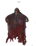 Halloween İskelet Korkuluk Işıklı Sesli 30 Cm Kahverengi