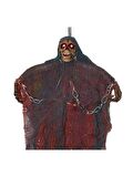 Halloween İskelet Korkuluk Işıklı Sesli 30 Cm Kahverengi