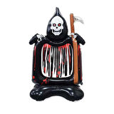 Halloween Ayaklı Orakaklı İskelet Folyo Balon 125x69 cm