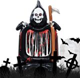 Halloween Ayaklı Orakaklı İskelet Folyo Balon 125x69 cm