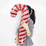 Baston Şeker Kırmızı Folyo Balon 80x36 cm