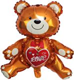 Love Yazılı Ayıcık Sevimli Teddy Bear 3D Folyo Balon 65 cm