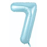 7 Rakam Açık Mavi Folyo Balon 76 cm