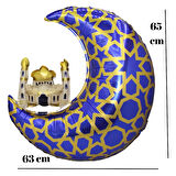 Kubbeli Hilal Folyo Balon Mavi 65 cm