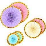 Kağıt Yelpaze Süs Varaklı Rengarenk Set 6 lı