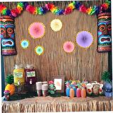 Kağıt Yelpaze Süs Varaklı Rengarenk Set 6 lı