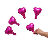5 İnç Mini Kalp Folyo Balon Fuşya 5 Adet