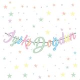 İyi Ki Doğdun Kaligrafi Banner Makaron Renkli 110x20 cm