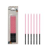 Kalem Model Makaron Pembe Mum 15 cm 6 lı