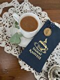 Gold Yaldızlı Siyah Çiçekli Mühürlü Damat Kahvesi Garson Peçete 1 Adet