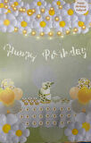 Papatya Temalı Happy Bırthday Kaligrafi Banner  110x20 cm