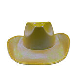 Sarı Neon Hologramlı Kovboy Şapka 32x39x14 cm