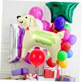 Happy Bırthday Baskılı Köpek Folyo Balon 76x70 cm
