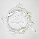 Çiçekli Kurdeleli Çember Taç