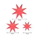 Yıldız Süs 3 Boyutlu Tavan Süsü Parlak Kırmızı 2 Metre