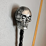 Halloween Çubuklu Eskitme Kuru Kafa 55 cm
