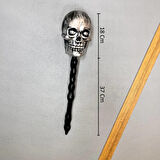 Halloween Çubuklu Eskitme Kuru Kafa 55 cm