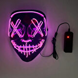 Halloween Maske Neon Mor Işıklı