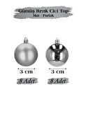 Yılbaşı Top Süs 3 Cm Mat Parlak Gümüş 16lı