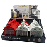 Yılbaşı Fener Ledli Ev Model 15 Cm 1 Adet