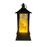 Yılbaşı Fener Ledli Kare Desenli 13 Cm 1 Adet