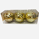 Disco Topu Aynalı Gold 8 cm 3 lü